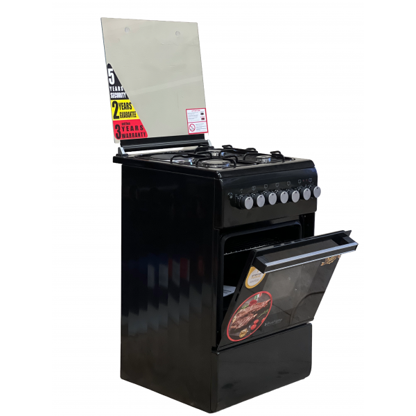 BlueFlame Cooker NL6031ER-B 50x60cm 3gas burners and 1 electric plate with electric oven, - Black color