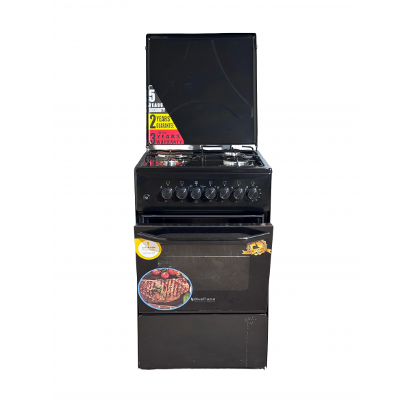 Blueflame Cooker C5031E - B  50x50cm 3gas burners and 1 electric plate with electric oven, black in color