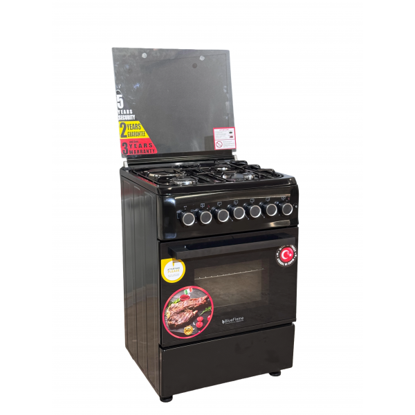 BlueFlame Cooker S6031EP-BC 60x60cm 3 gas burners and 1 electric plate