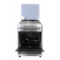 BlueFlame diamond cooker D6031ERF 60cm X 60cm 3 gas burners and 1 electric plate with electric oven inox - stainless steel