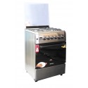 BlueFlame diamond cooker D6031ERF 60cm X 60cm 3 gas burners and 1 electric plate with electric oven inox - stainless steel